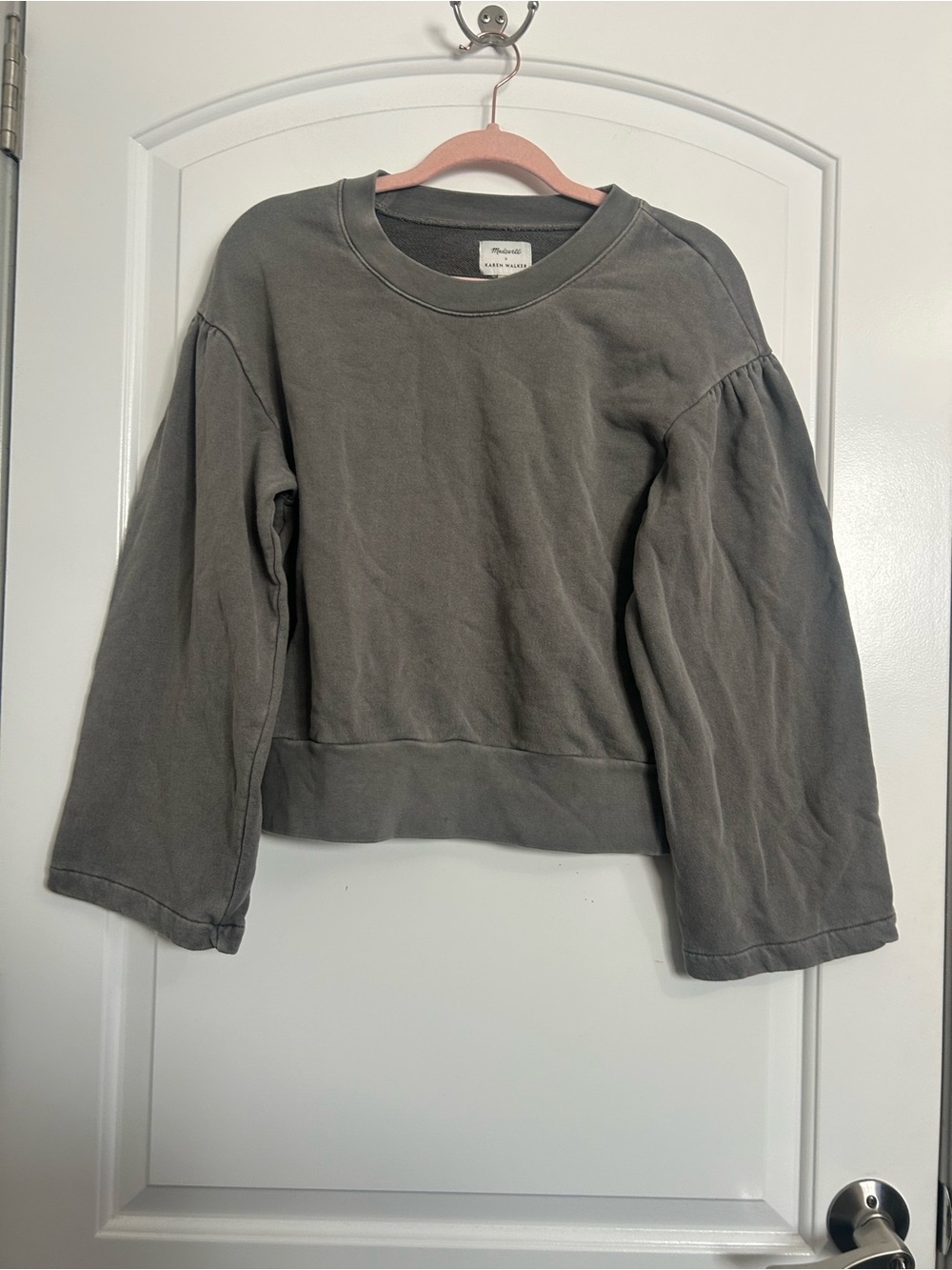 Madewell x Karen Walker Flared Sleeve Crewneck size S 100% cotton chic boho fall